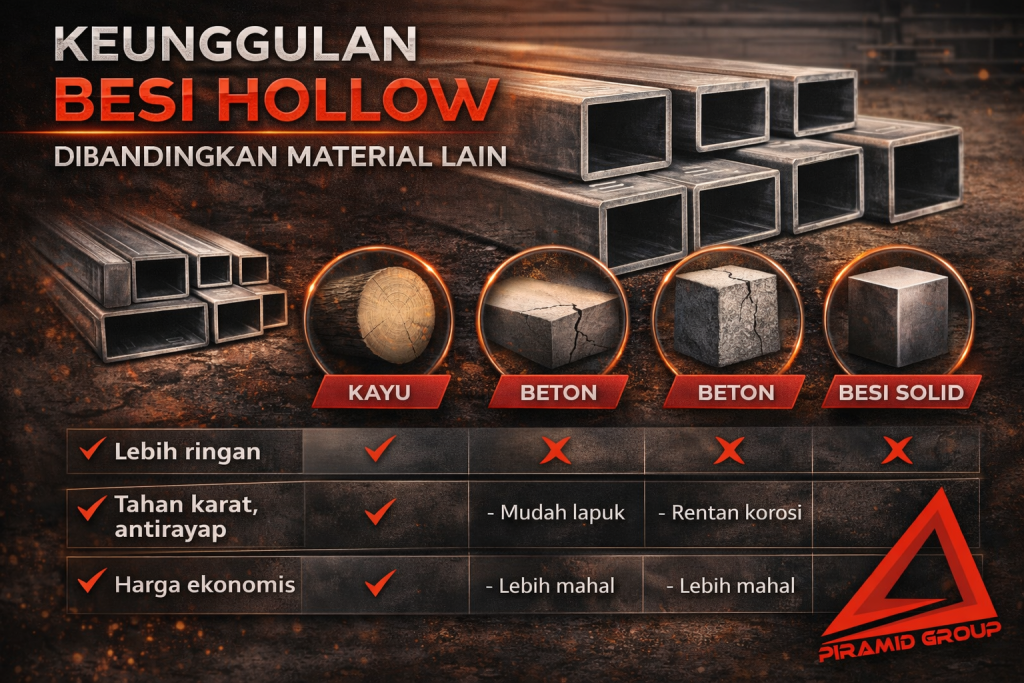 Keunggulan Besi Hollow Dibandingkan Material Lain. distributorpipaseamless.com